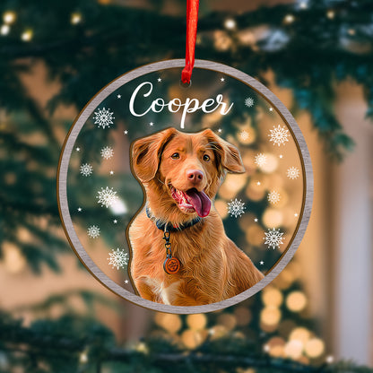 Custom Photo Dog Wood and Acrylic Ornament