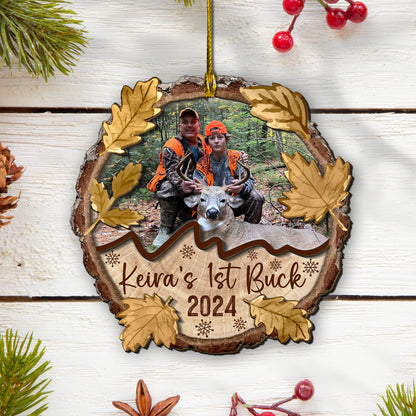 Custom Hunting Photo 2-Layer Wood Ornament