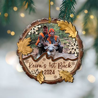 Custom Hunting Photo 2-Layer Wood Ornament