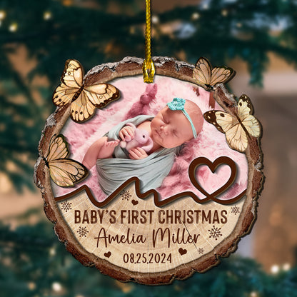 Custom Baby Photo 2-Layer Wood Ornament