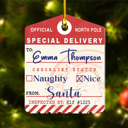 Custom Special Delivery Acrylic Ornament