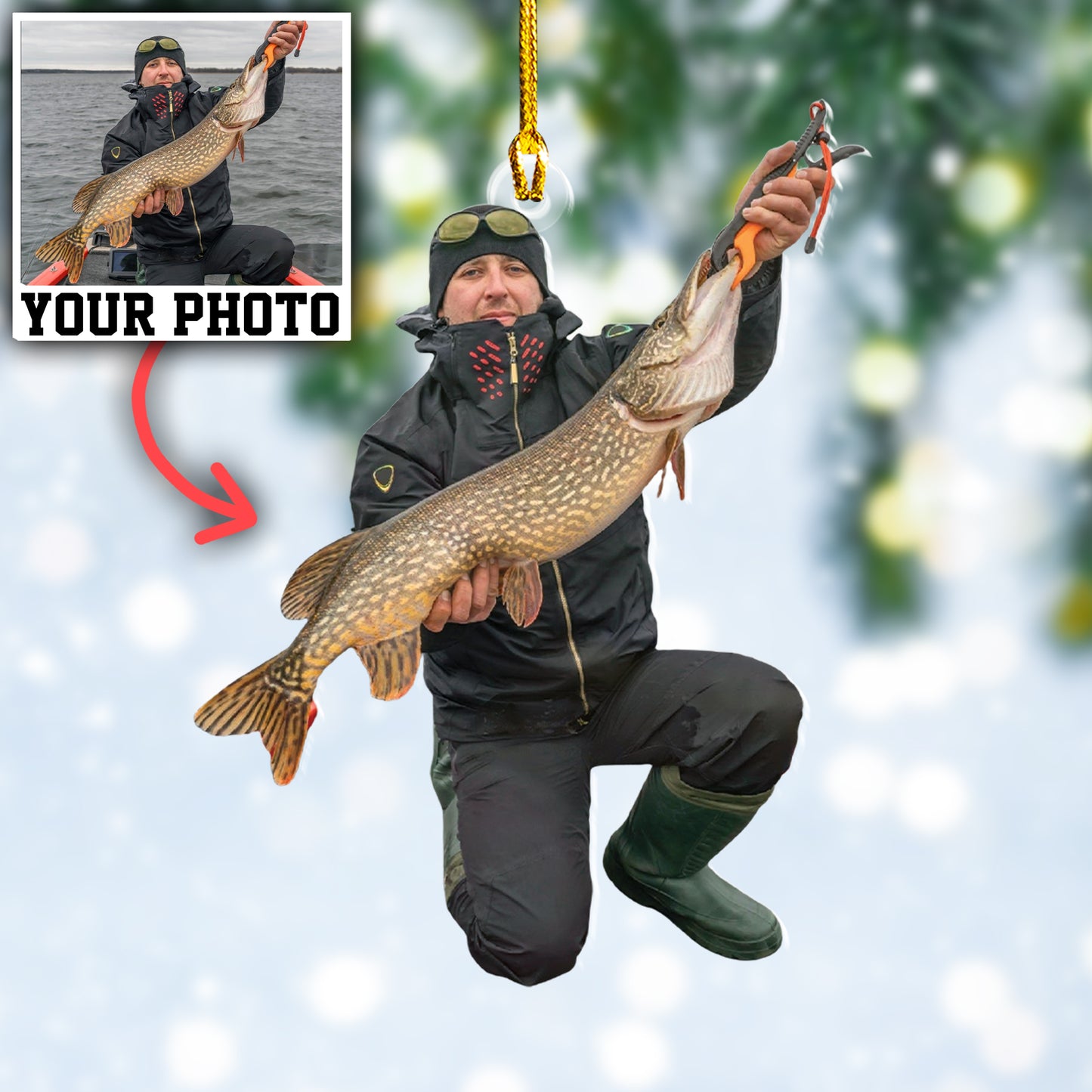 Custom Fishing Photo Ornament