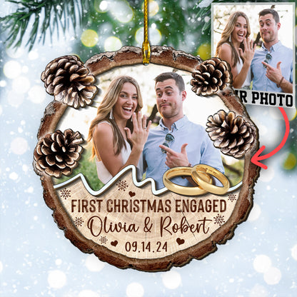 Custom Wedding Photo 2-Layers Wood Ornament