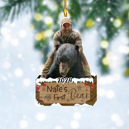 Custom Bear Hunting Photo Ornament