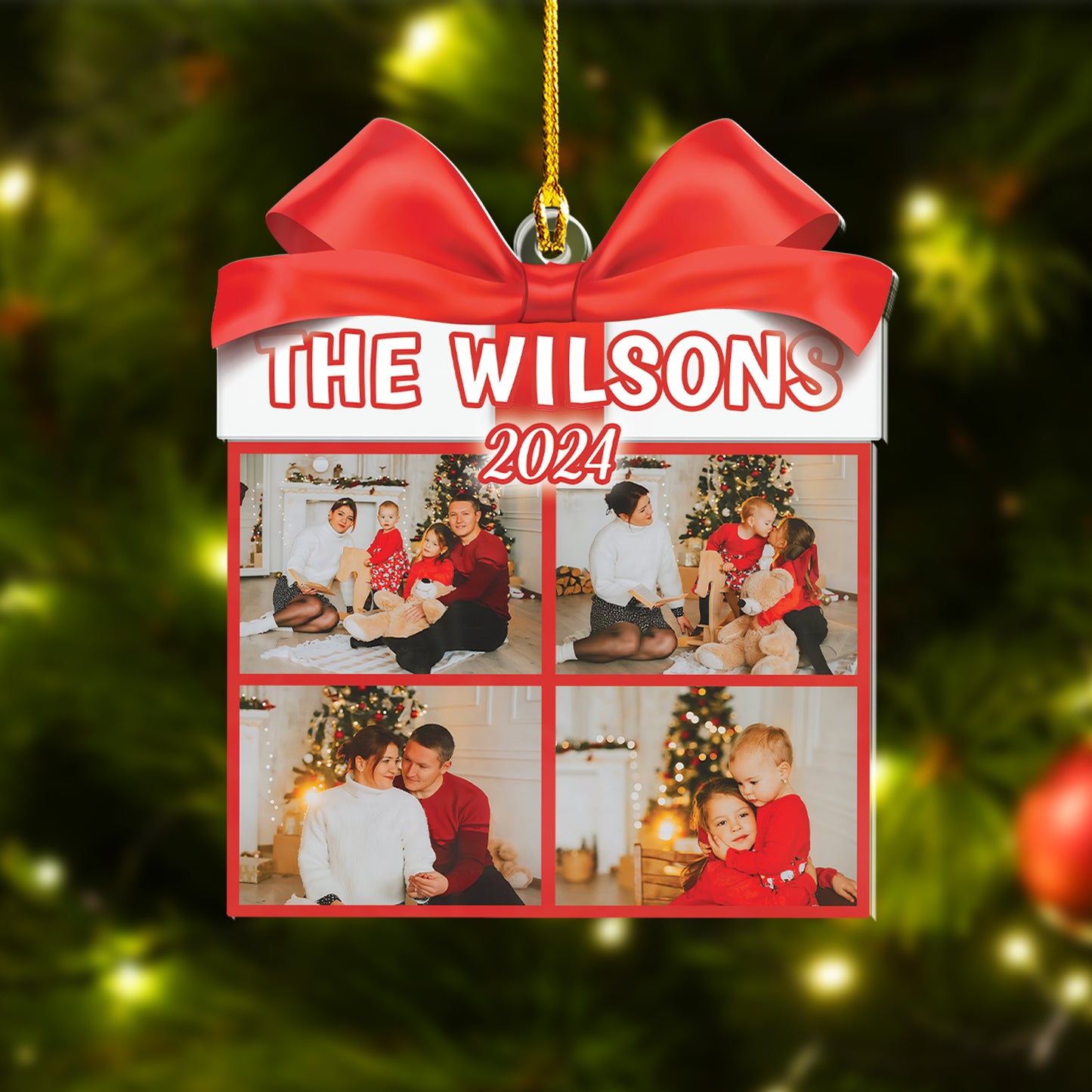 Custom Family Gift Photo Ornament