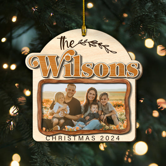 Custom Family Photo 2-Layer Wood Ornament