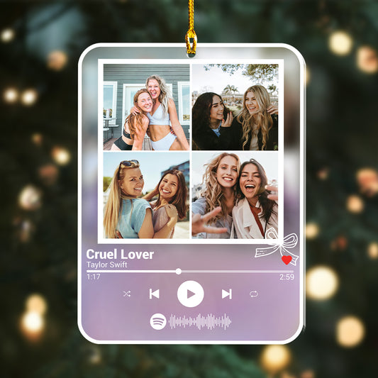 Custom Photo Besties Music Player Acrylic Ornament