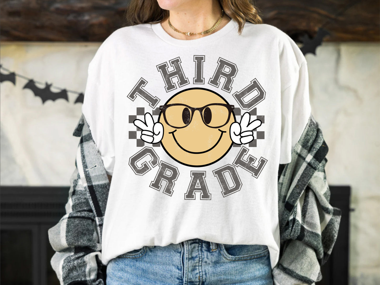 Third Grade Retro Smiley Face Shirt