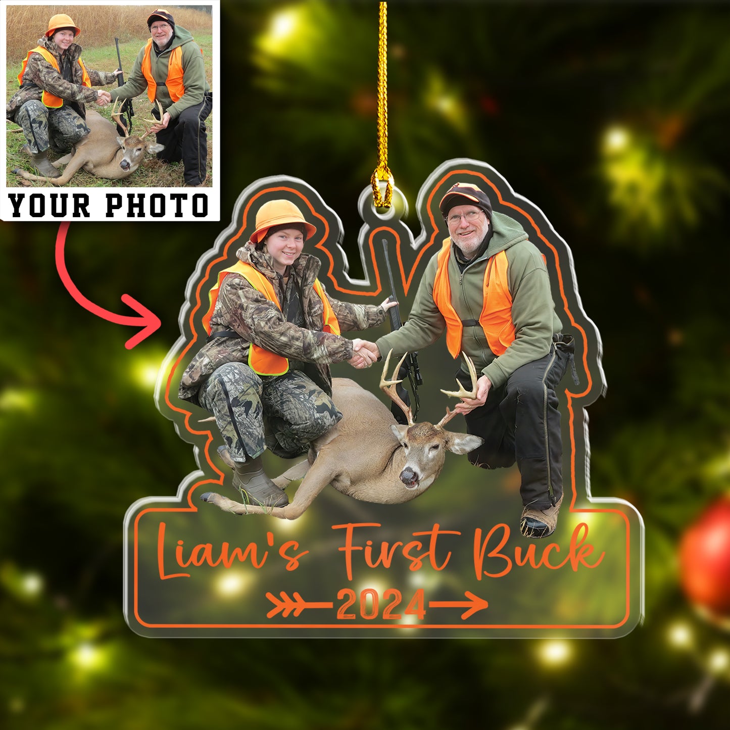 Custom Hunting Photo Acrylic Ornament