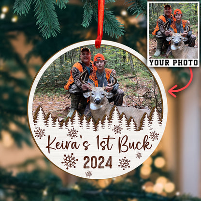 Custom Hunting Photo Wood and Acrylic Ornament