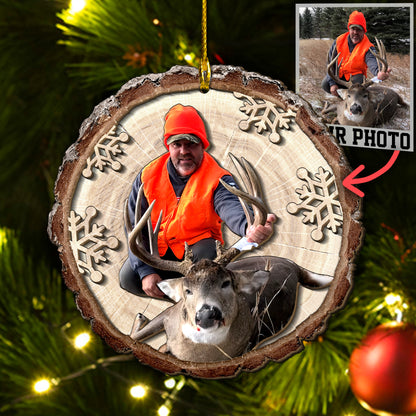 Custom Hunting Photo 2-Layer Wood Ornament