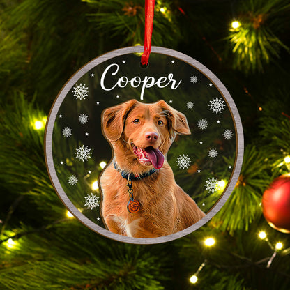 Custom Photo Dog Wood and Acrylic Ornament