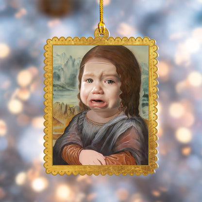 Custom Funny Mona Lisa Face Acrylic Ornament