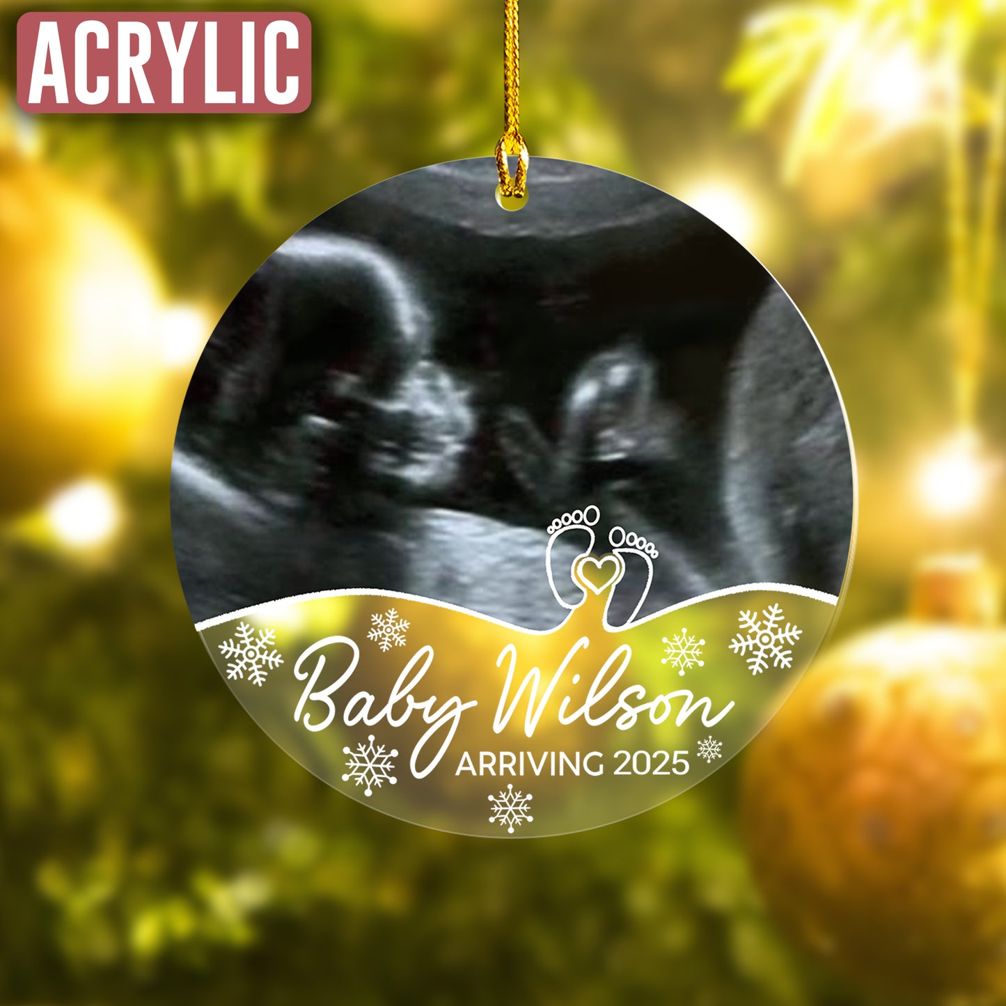 Custom Baby Photo Ultrasound Ornament