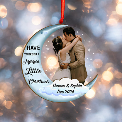 Custom Couple Photo Wood and Acrylic Ornament