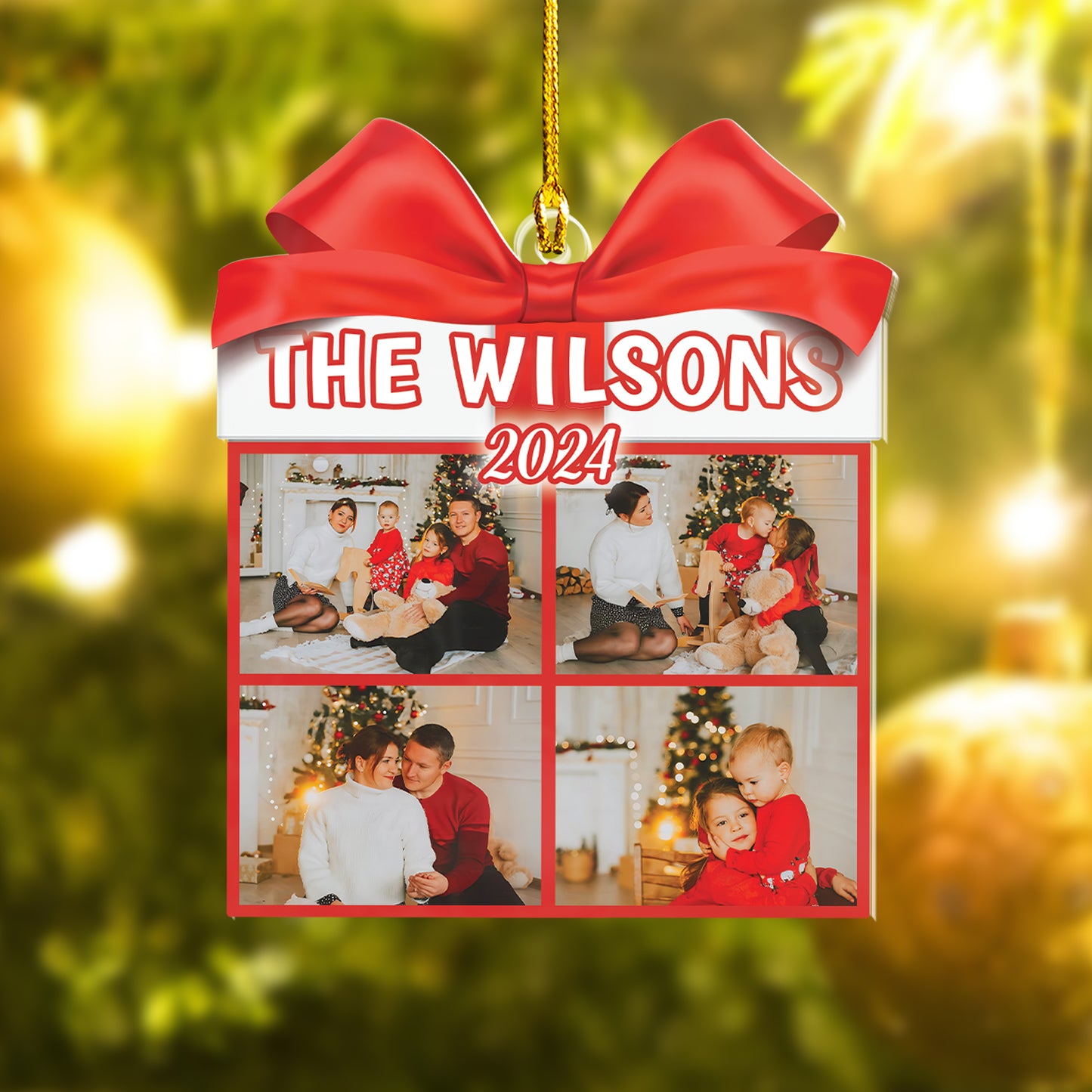 Custom Family Gift Photo Ornament