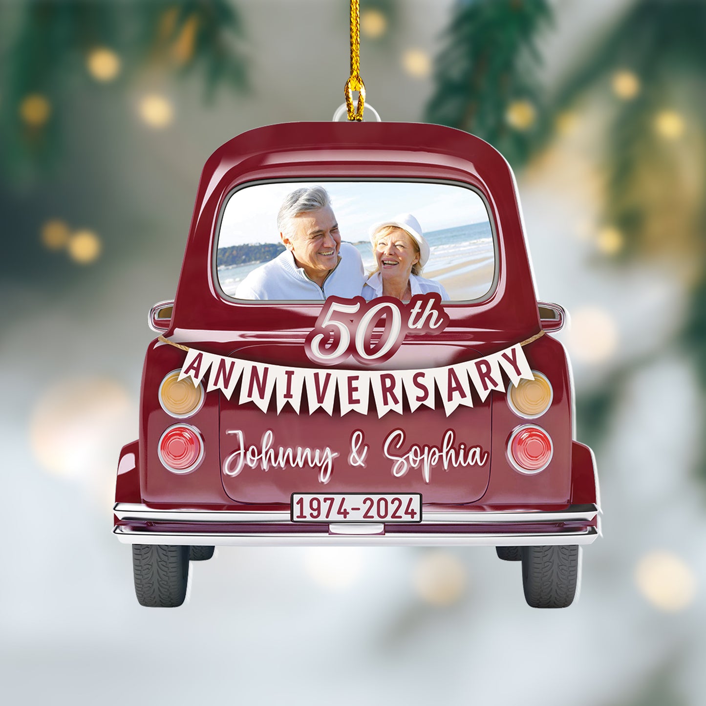 Custom 50th Anniversary Photo Ornament