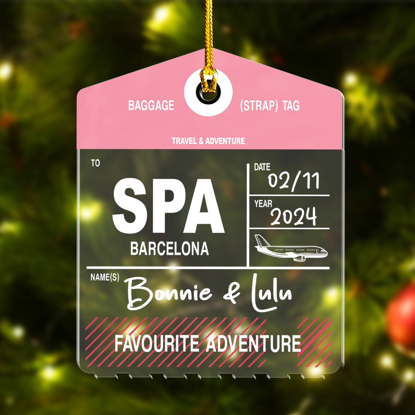 Custom Travel Clear Luggage Tag Ornament