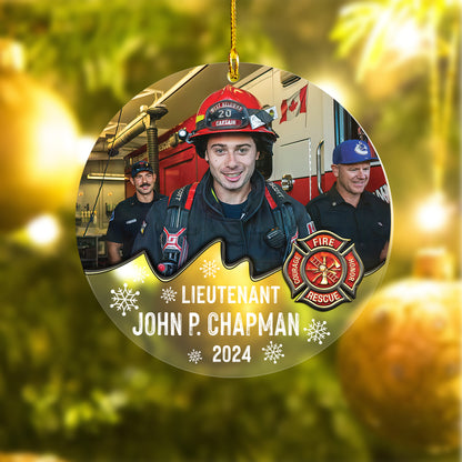 Custom Firefighter Photo Ornament