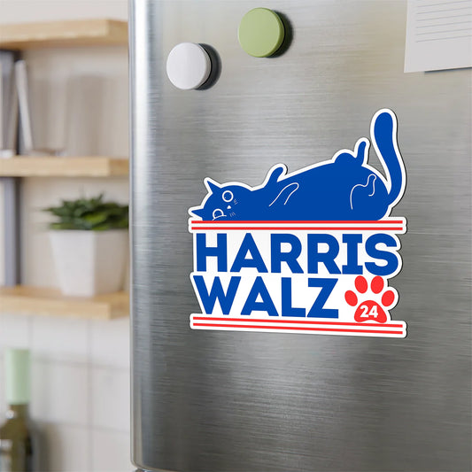 Harris Walz Cat Magnet