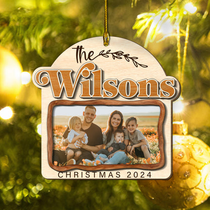 Custom Family Photo 2-Layer Wood Ornament