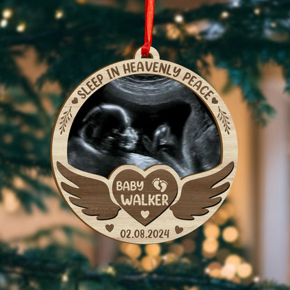 Custom Ultrasound Photo Wood and Acrylic Ornament