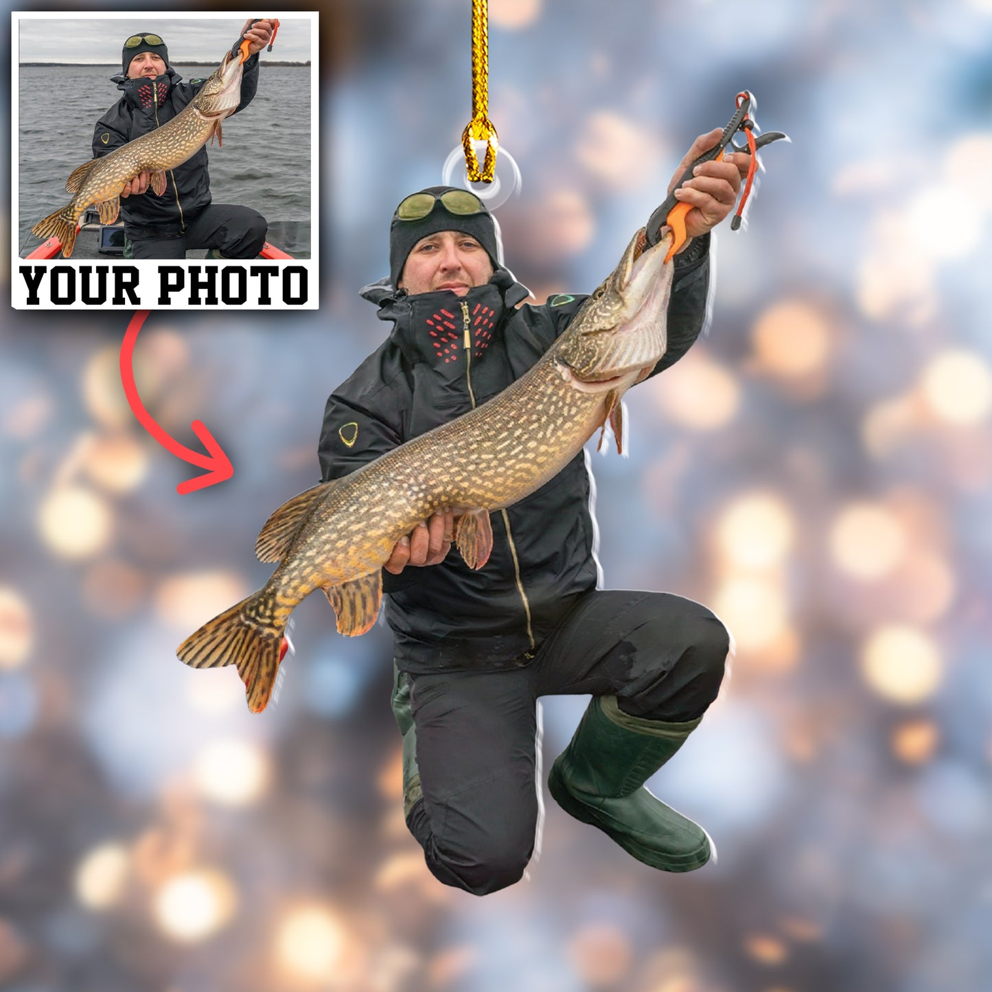 Custom Fishing Photo Ornament