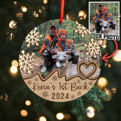 Custom Photo Hunting Wood and Acrylic Ornament