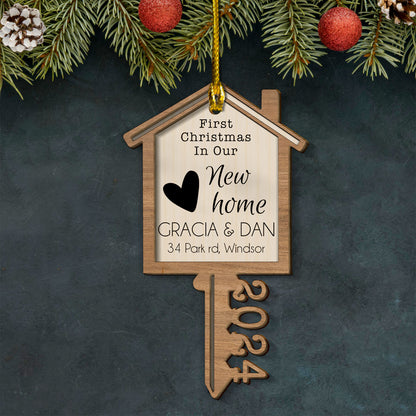 Custom New Home 2024 2-Layers Wood Ornament