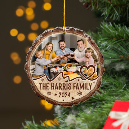 Custom Family Wood Slice Ornament