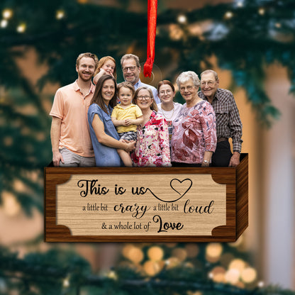 Custom Photo Family Wood and Acrylic Ornament