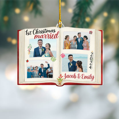 Custom Photobook Wedding Ornament