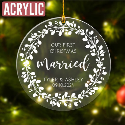 Custom Couple Name Wedding Ornament