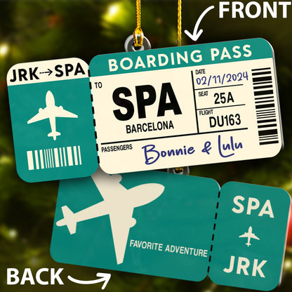 Custom 2-Sides Boarding Pass Ornament