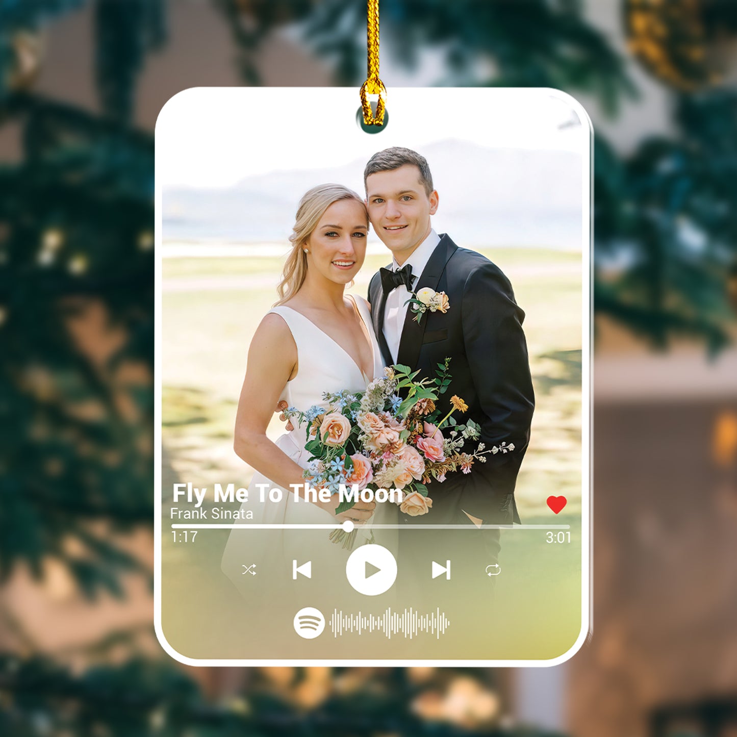 Custom Photo Music Player Couple Ornament