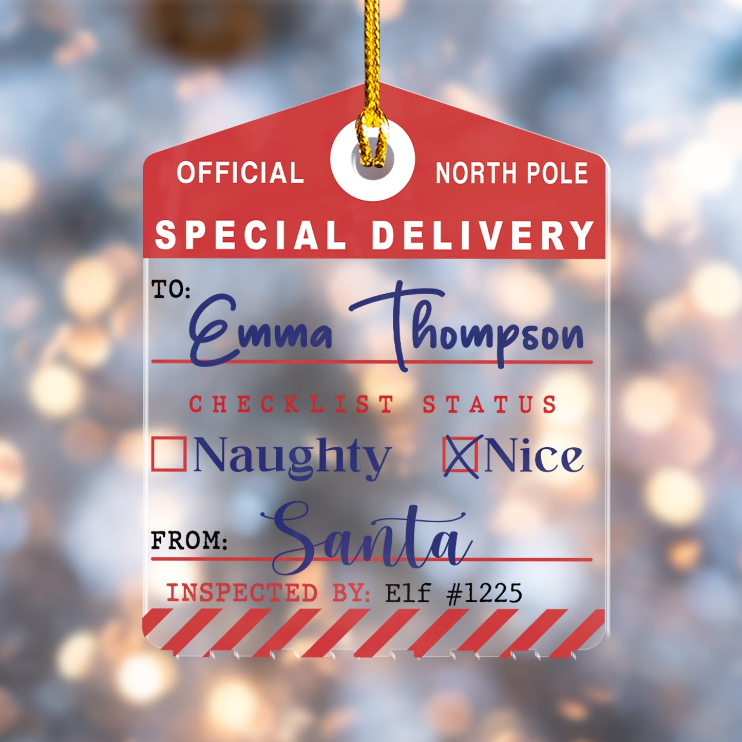 Custom Special Delivery Christmas Acrylic Ornament