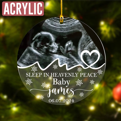 Custom Memorial Baby Ultrasound  Photo Ornament