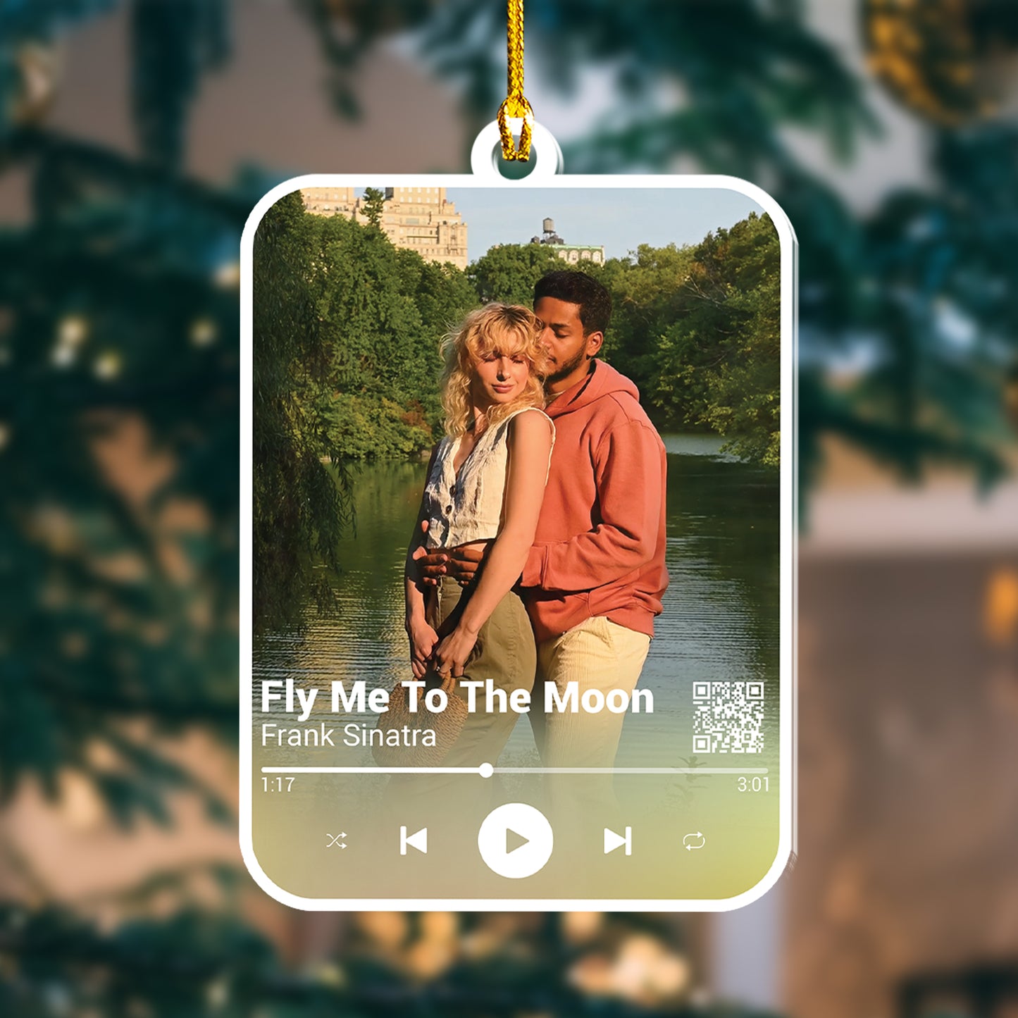 Custom Photo Music Player QR Ornament