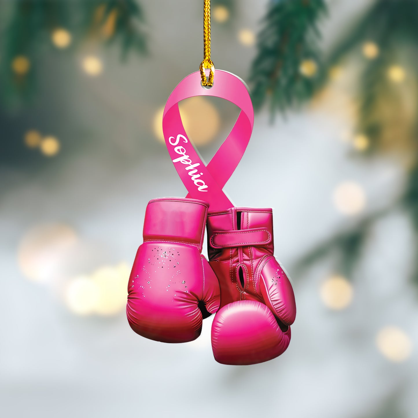 Custom Breast Cancer Ornament