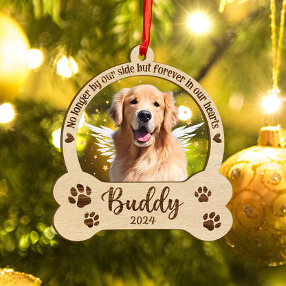 Custom Dog Memorial Photo Wood and Acrylic Ornament