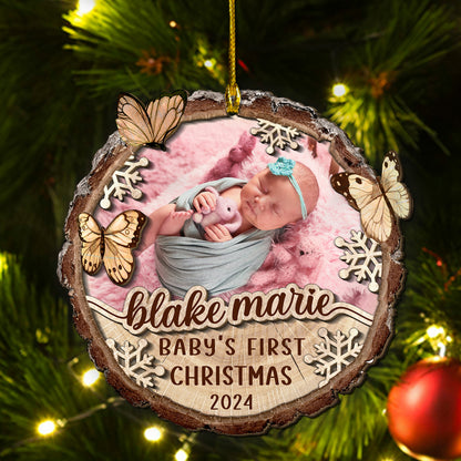 Custom Baby 2-Layer Wood Slice Ornament