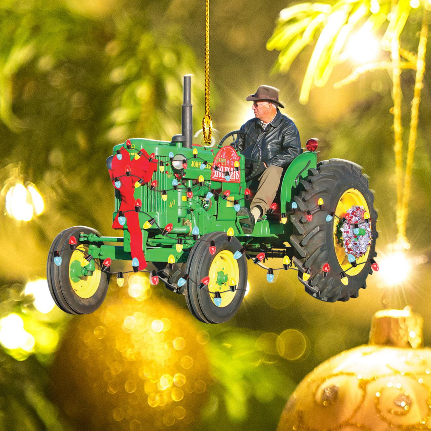 Custom Tractor Photo Ornament