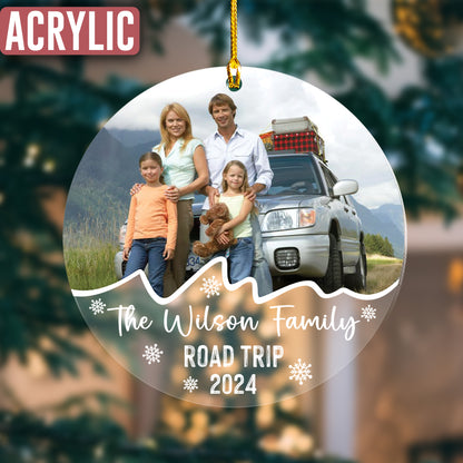 Custom Family Photo Road Trip Ornament