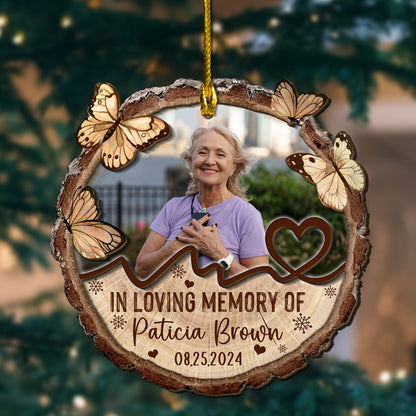 Custom Memorial Photo 2-Layer Wood Ornament