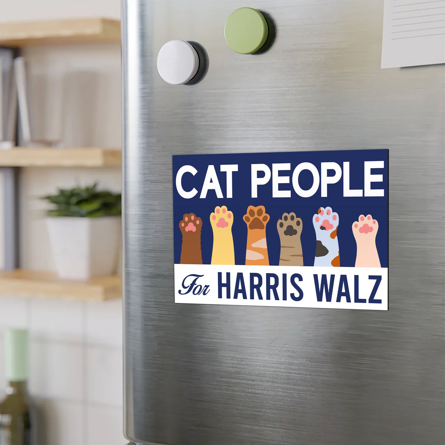 Cat People For Harris Walz Magnet