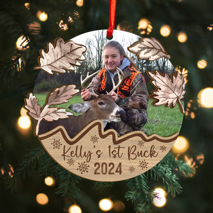 Custom Hunting Photo Wood and Acrylic Ornament