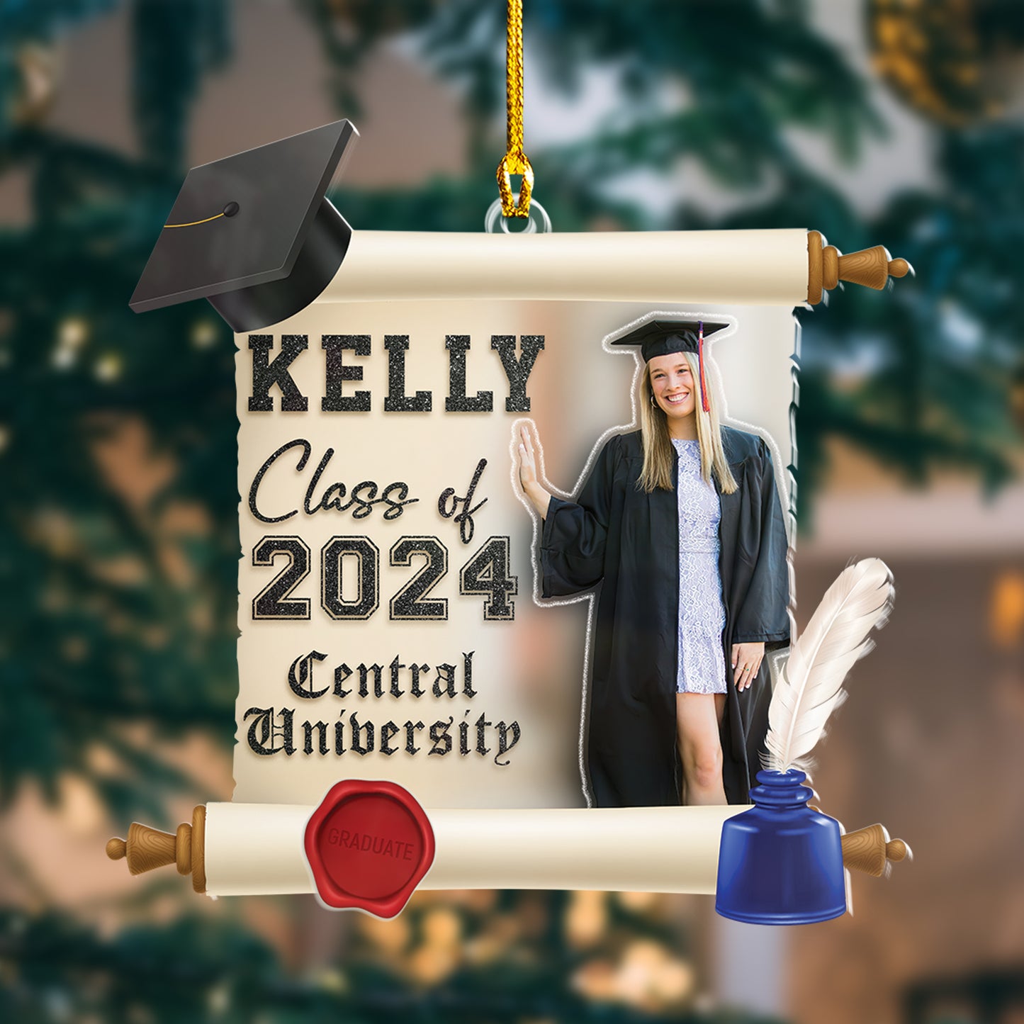 Custom Graduation Photo Ornament