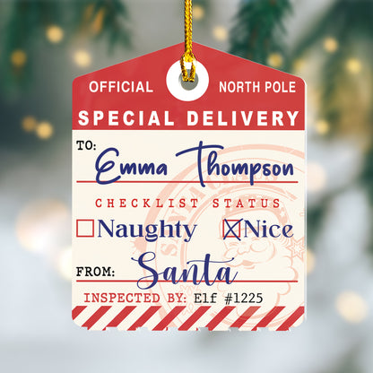 Custom Special Delivery Acrylic Ornament