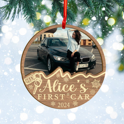 Custom First Car Wood and Acrylic Ornament