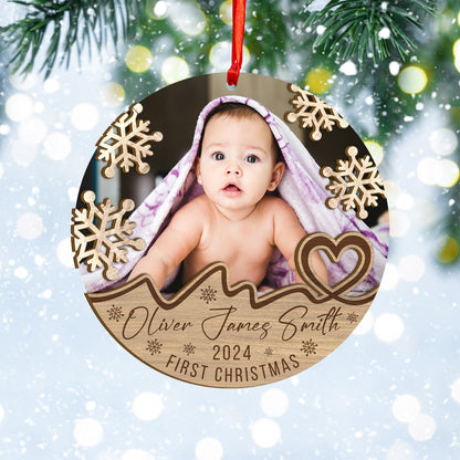 Custom Baby Photo Wood and Acrylic Ornament